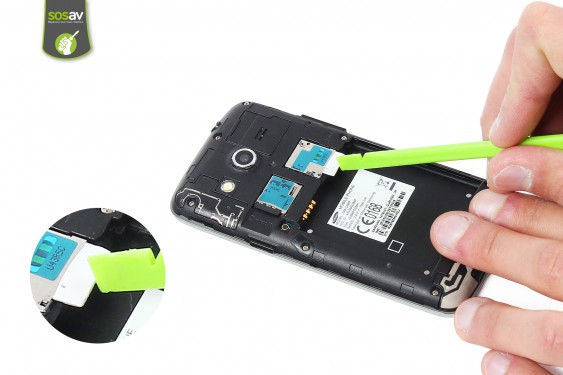 Guide photos remplacement lecteur carte sim et microsd Samsung Galaxy Core 4G (Etape 4 - image 2)