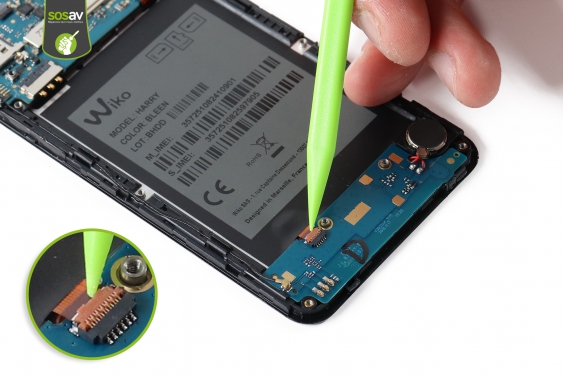 Guide photos remplacement carte de gestion inférieure + vibreur Wiko Harry (Etape 11 - image 1)