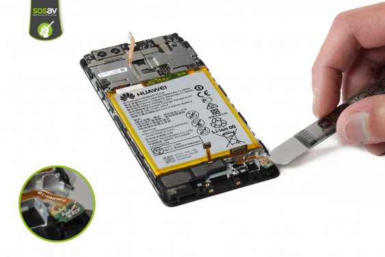 Guide photos remplacement nappe antenne gsm Huawei P9 (Etape 26 - image 2)