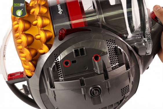 Guide photos remplacement bouton allumage (plastique rouge) Aspirateur Dyson Cinetic Big Ball 2 (Etape 4 - image 1)