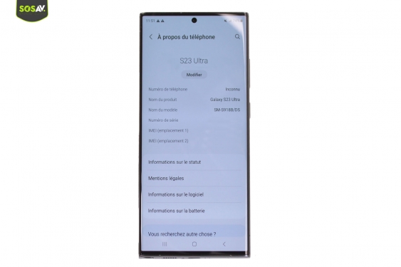 Guide photos remplacement haut parleur interne Galaxy S23 Ultra (Etape 1 - image 1)