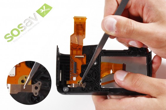 Guide photos remplacement nappe de liaison de la façade avant Canon EOS 1000D / Rebel XS / Kiss F (Etape 28 - image 2)