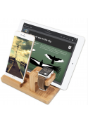 Dock 4 en 1 bois Apple Watch, iPhone, iPad et bic