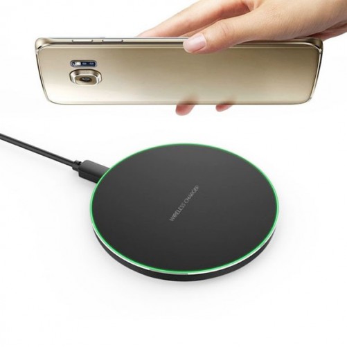 Station de charge QI avec contour lumineux