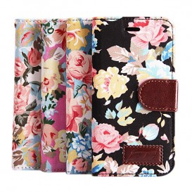 Etui portefeuille Fleurs...