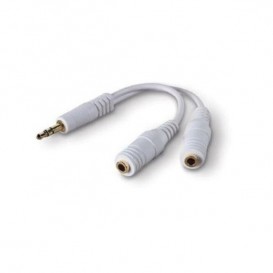 Câble Adaptateur Diviseur Audio Mini Jack 3.5mm 1 à 2 blanc pour iPhone iPod MacManiack Accessoires - SOSav.fr