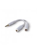 Câble Adaptateur Diviseur Audio Mini Jack 3.5mm 1 à 2 blanc pour iPhone iPod MacManiack Accessoires - SOSav.fr
