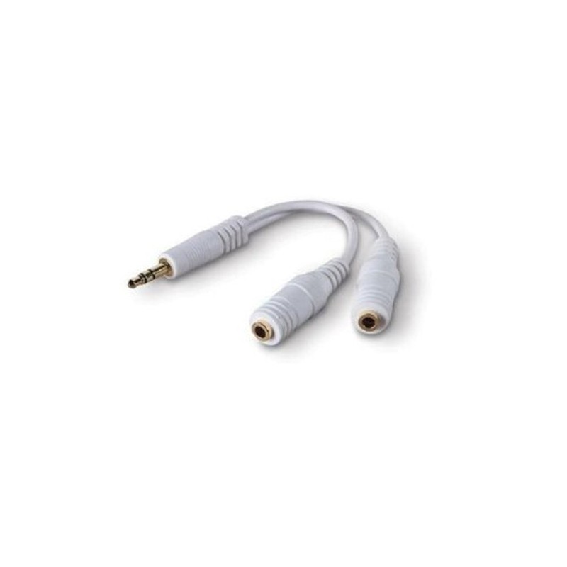Câble Adaptateur Diviseur Audio Mini Jack 3.5mm 1 à 2 blanc pour iPhone iPod MacManiack Accessoires - SOSav.fr