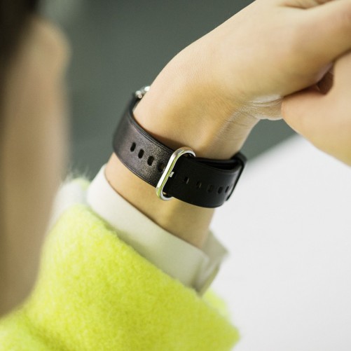 Bracelet Cuir Hoco Noir Apple Watch 42mm MacManiack non trie - SOSav.fr