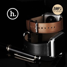 Bracelet Cuir Hoco Noir Apple Watch 42mm MacManiack non trie - SOSav.fr