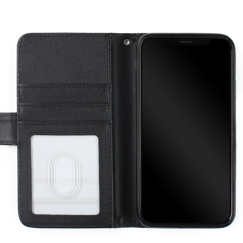 Etui portefeuille simili cuir iPhone X Xs