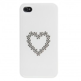 Coque Heart Blanche Swarovski iPhone 4/4S
