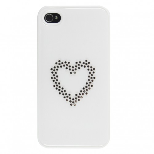 Coque Heart Blanche Swarovski iPhone 4/4S