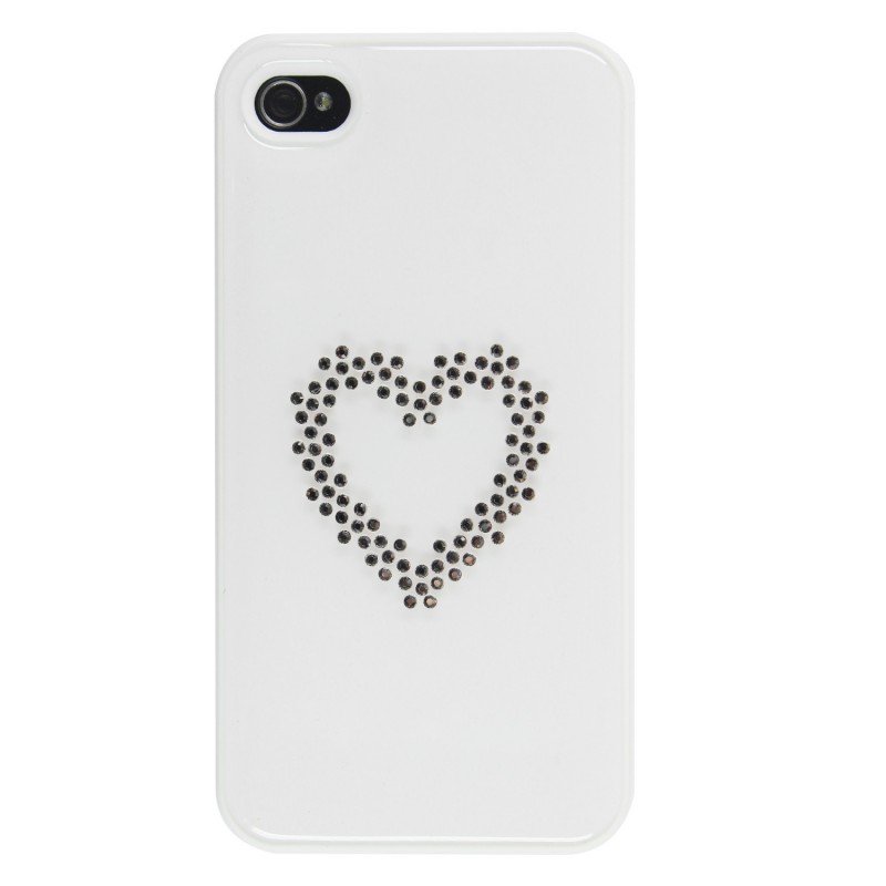 Coque Heart Blanche Swarovski iPhone 4/4S