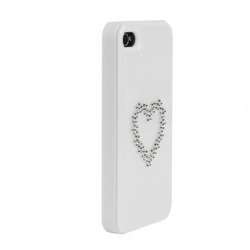 Coque Heart Blanche Swarovski iPhone 4/4S