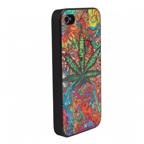 Coque colorée feuille de cannabis pour iPhone 4 4S