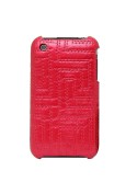 Coque housse simili cuir gaufré iPhone 3G 3GS Rouge