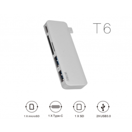Hub USB-C MacBook / Pro / Air (T6 5 en 1)