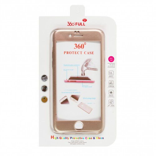 Coque de protection 360° avec film en verre trempé iPhone 6/6S