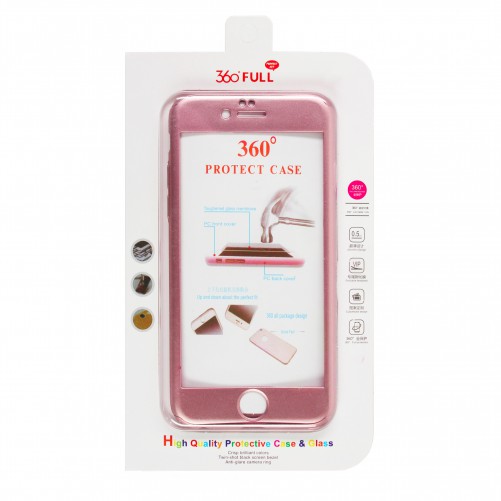 Coque de protection 360° avec film en verre trempé iPhone 6/6S