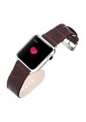 Bracelet cuir crocodile brun iSmile pour Apple Watch 38mm & 40mm