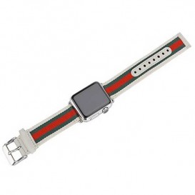 Bracelet Nylon Tressé + cuir Apple Watch 38mm & 40mm