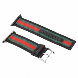 Bracelet Nylon Tressé + cuir Apple Watch 38mm & 40mm