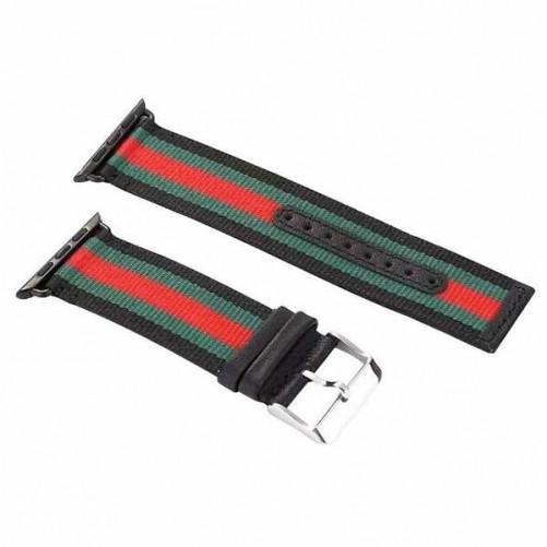 Bracelet Nylon Tressé + cuir Apple Watch 38mm & 40mm