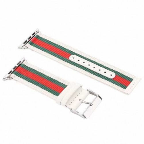 Bracelet Nylon Tressé + cuir Apple Watch 38mm & 40mm