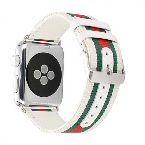 Bracelet Nylon Tressé + cuir Apple Watch 38mm & 40mm