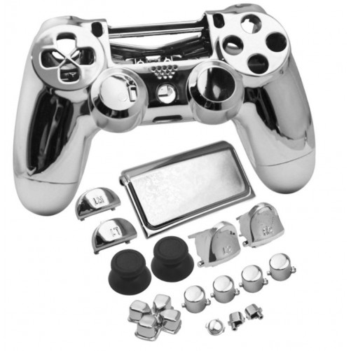 Coque DualShock 4 V2 Chrome + boutons (PS4 Slim)
