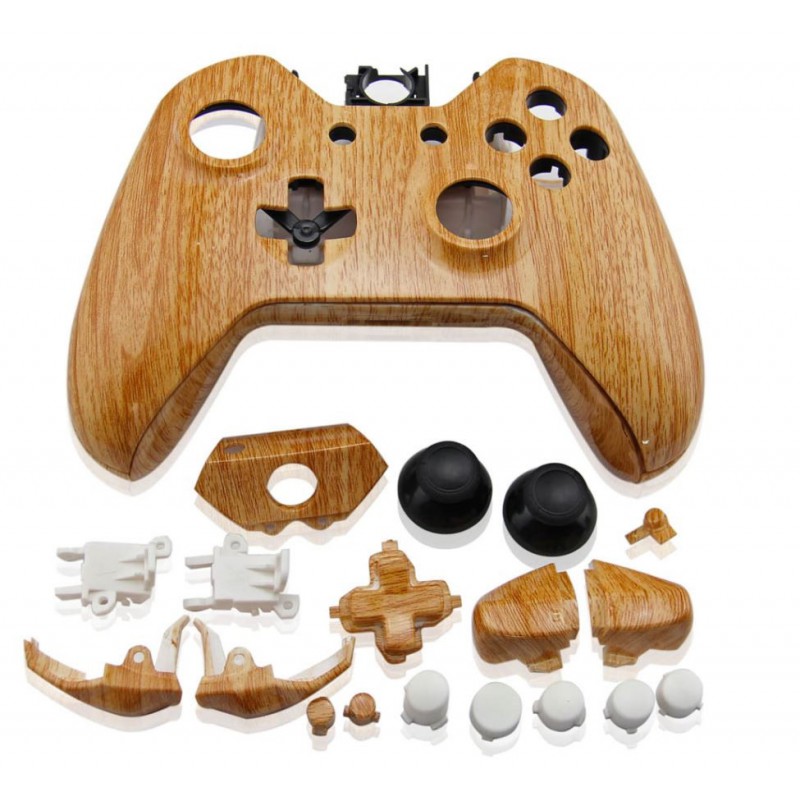 Coque manette Xbox One Look Bois + boutons