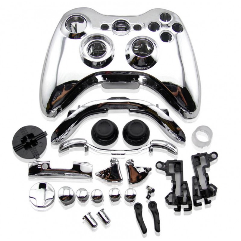 Coque manette Xbox 360 Chrome + boutons