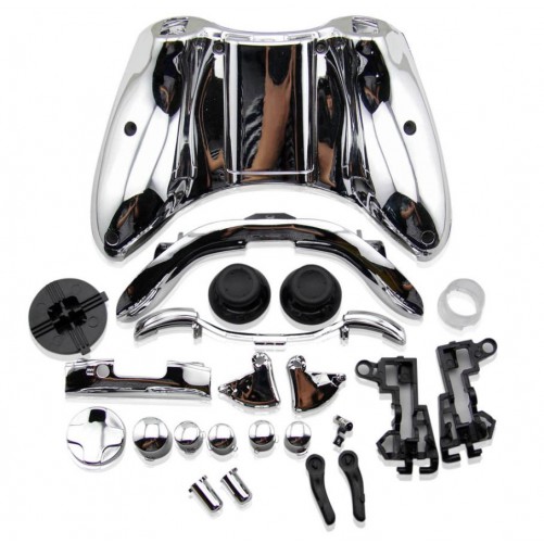 Coque manette Xbox 360 Chrome + boutons