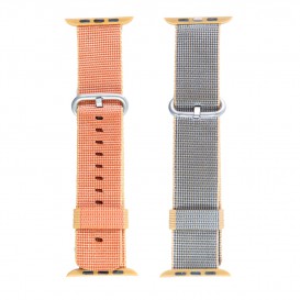 Bracelet Nylon Tressé Or/Rouge Apple Watch 44mm & 42mm