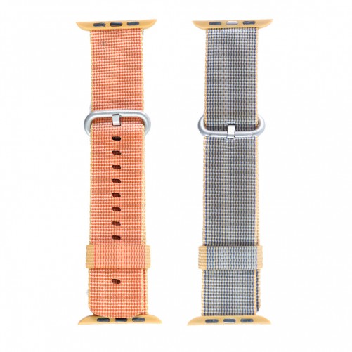 Bracelet Nylon Tressé Or/Rouge Apple Watch 44mm & 42mm