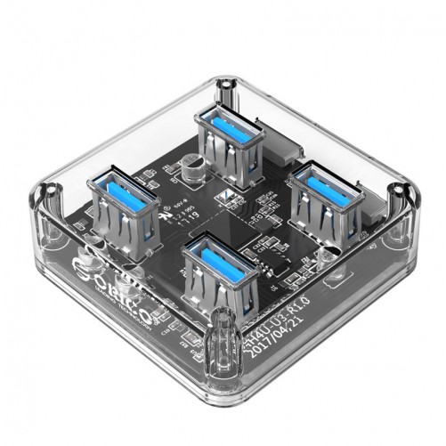 Hub 4 USB 3.0 Transparent (Modèle Carré)