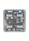 Hub 4 USB 3.0 Transparent (Modèle Carré)
