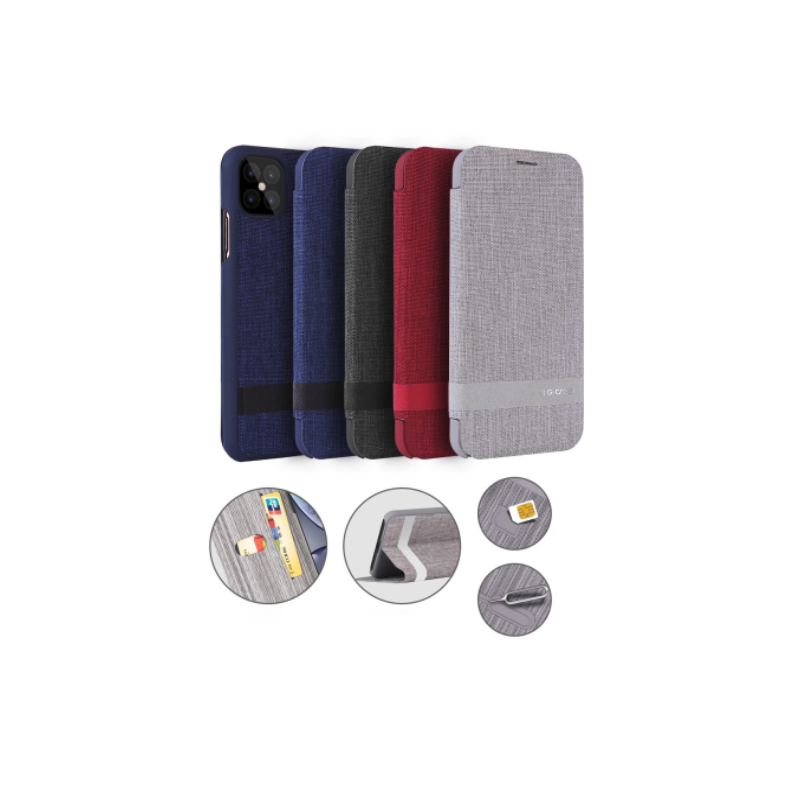 Etui à rabat Tissu - iPhone 12 Mini