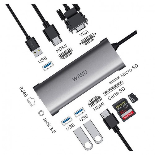 Hub USB-C MacBook / MacBook Pro / Air (Alpha 11 en 1)