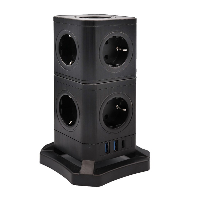 Tour 9 prises modulable + 2 USB + 1 USB type C