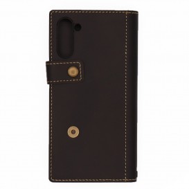 Etui en cuir Vintage + attache Galaxy Note 10