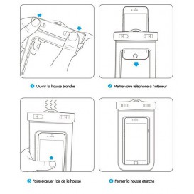 Pochette étanche Moxie Noire ( 5,5") - iPhone 6+/6S+/Note2/3/4/S6 Edge