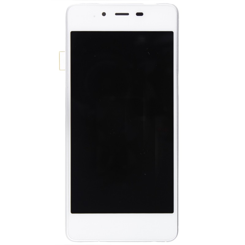 Ecran complet Blanc & Argent (LCD + Tactile + Châssis) (Officiel) - Wiko Highway Pure