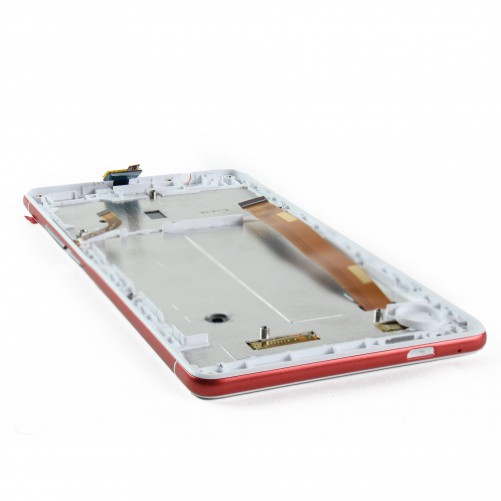 Ecran complet Blanc (LCD + tactile) + châssis rouge (officiels) - Wiko Fever Special Edition